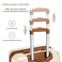 Ensemble de bagages 6 pièces avec sacs de voyage, valises rigides extensibles en ABS avec roulettes doubles, ensemble de bagages de voyage avec serrure TSA (18/20/24/28 pouces, crème) 7