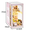 DIY Book Nook Wooden Miniature Model Kit Princess Pink Loft Casa Bookend 3D Puzzle Bookshelf Home Decor Friends Birthday Gifts 6