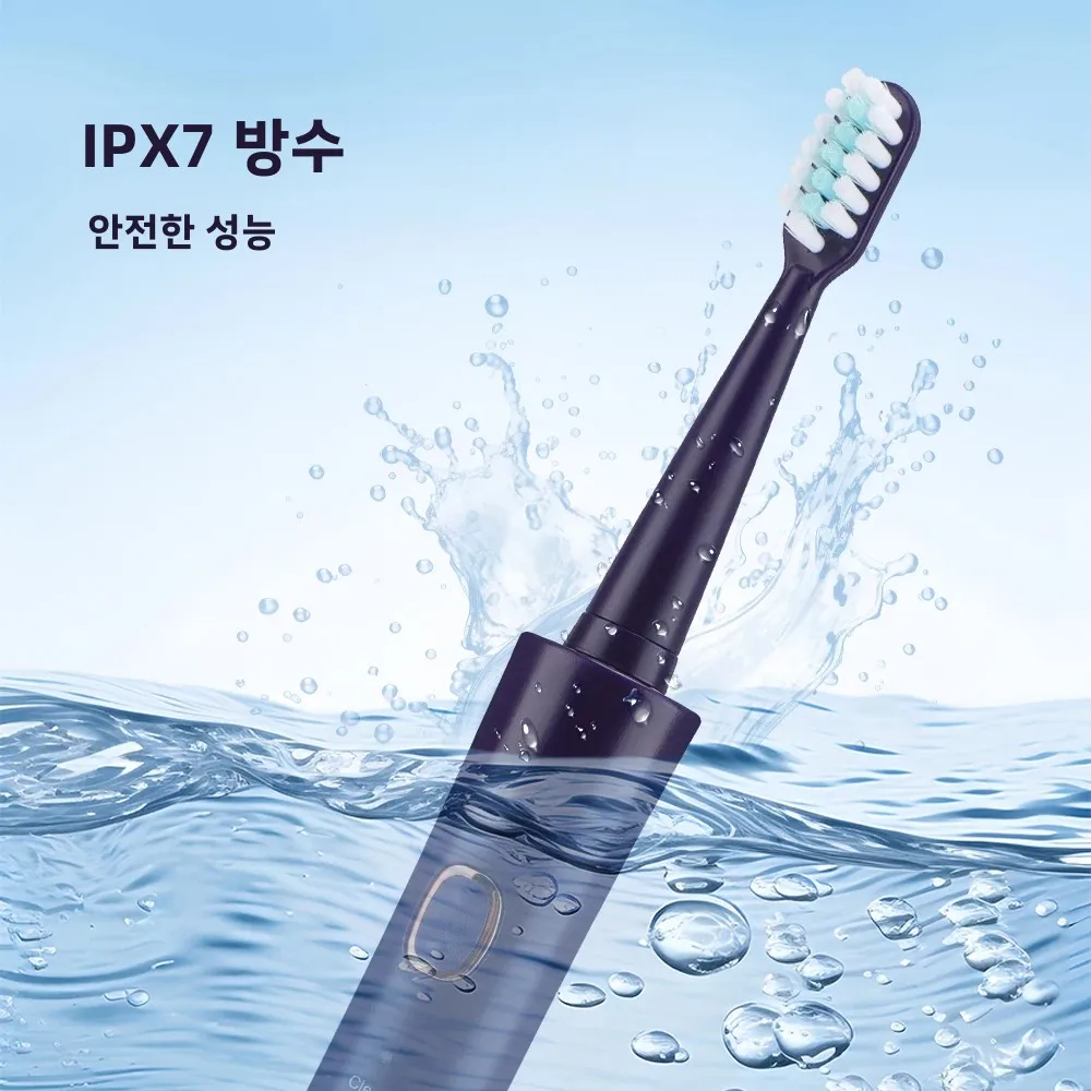 성인 남녀 공용 전동 칫솔 6가지 모드 음파 전동 칫솔 4개의 칫솔모 IPX7 방수 음향 전동 USB