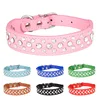 Pet collars for small dogs, pet collars, rhinestone PU collars for cats and dogs, adjustable to prevent pets from being lost 3