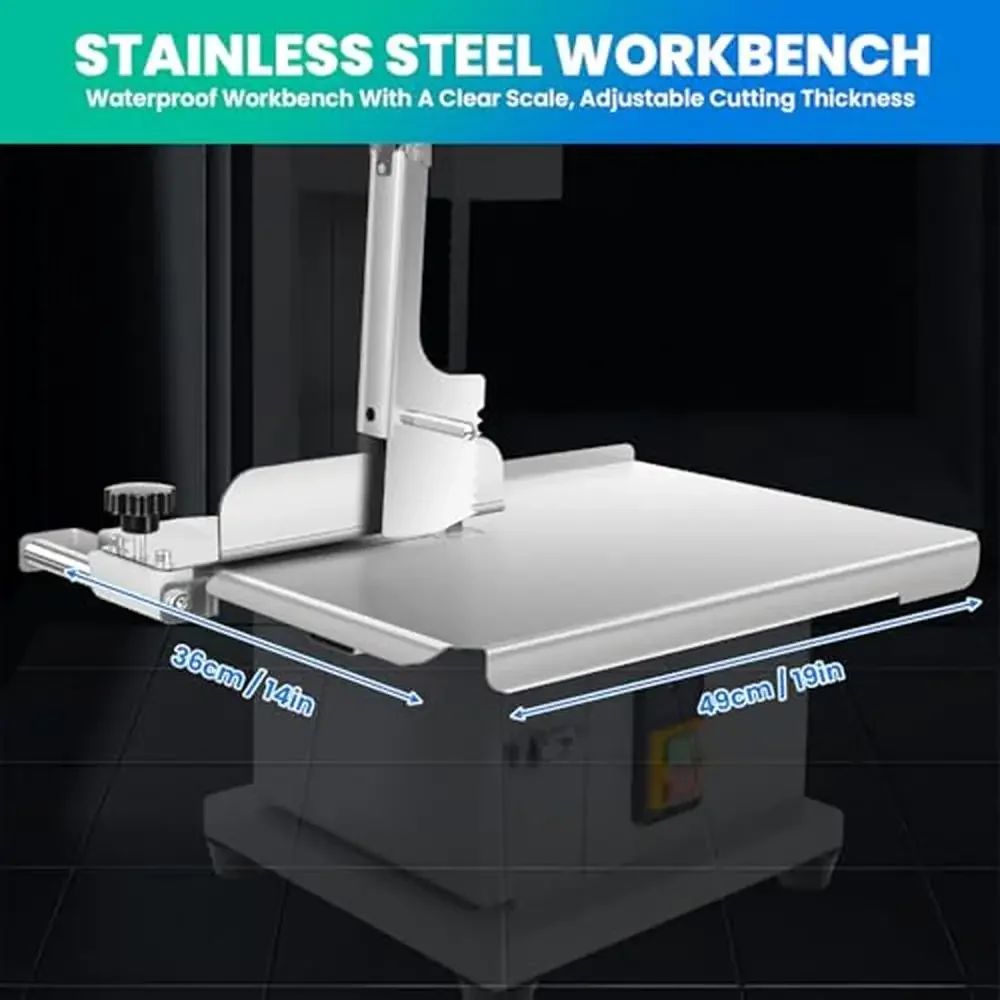 1000W Electric Bone Saw Machine Meat Cutter Stainless Steel Countertop Frozen Meat Bandsaw Commercial Bone Cutter Machine
