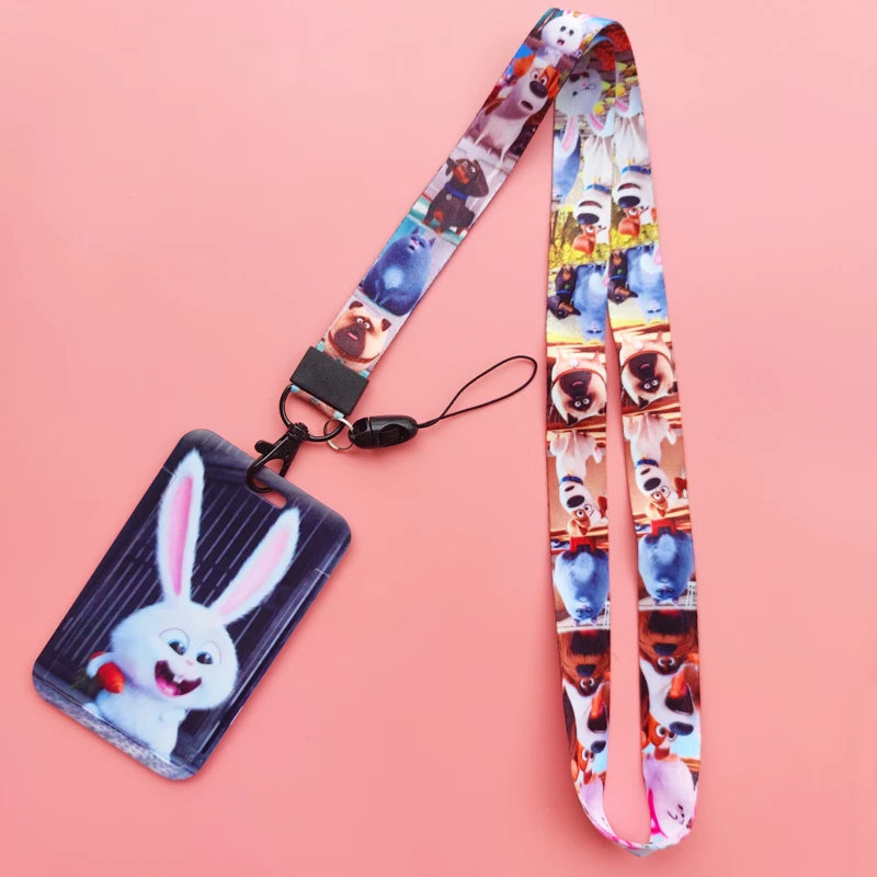 Lovely Pets Lanyard & ID Card Holder with Animal Designs – Badge Holder Neck Strap and Key Chain