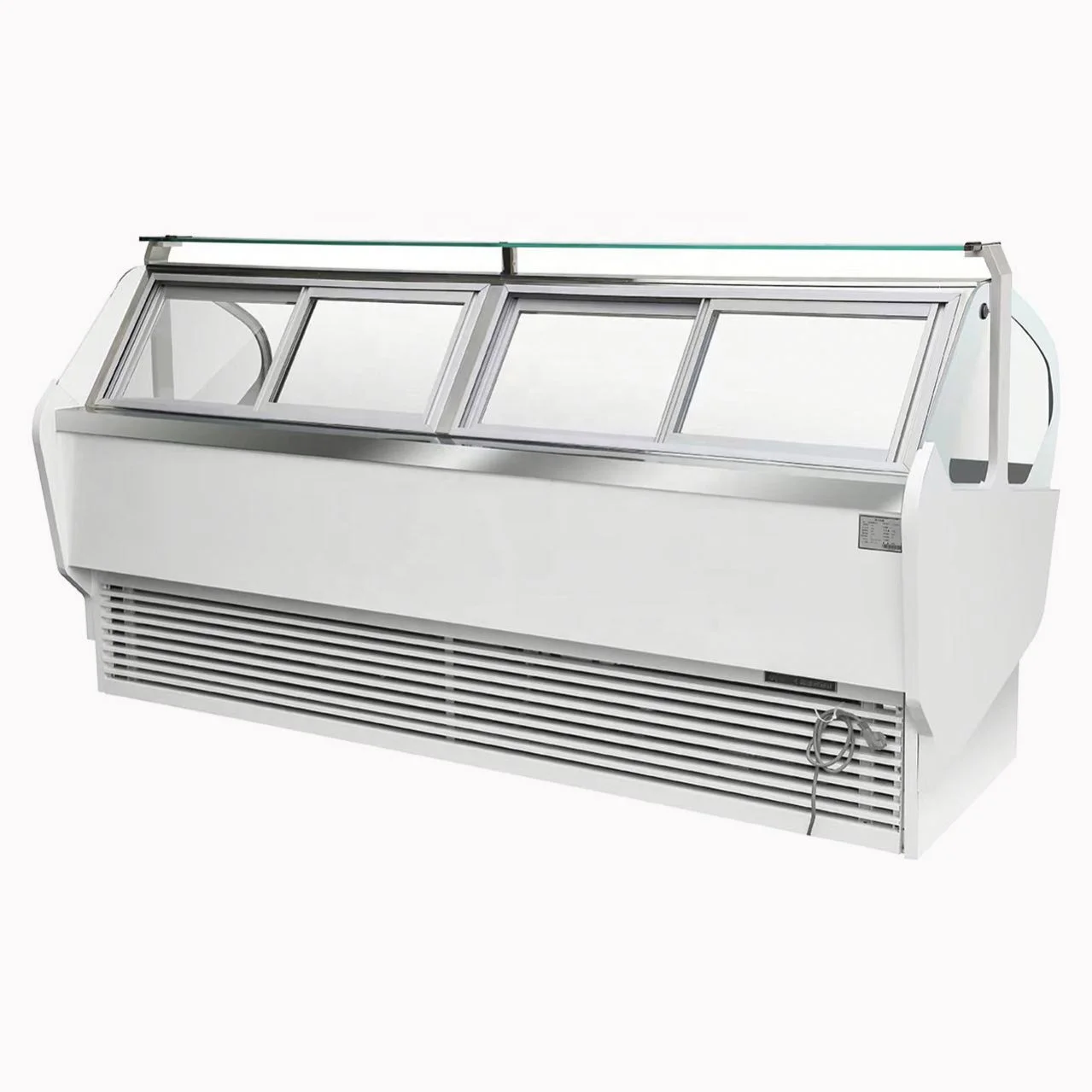 Commercial Hotel Showcase Freezer Single-Temperature Portable Air-Cooled Gelato Ice Cream Display Glass Refrigeration Equipment