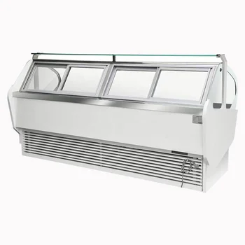 Commercial Hotel Showcase Freezer Single-Temperature Portable Air-Cooled Gelato Ice Cream Display Glass Refrigeration Equipment