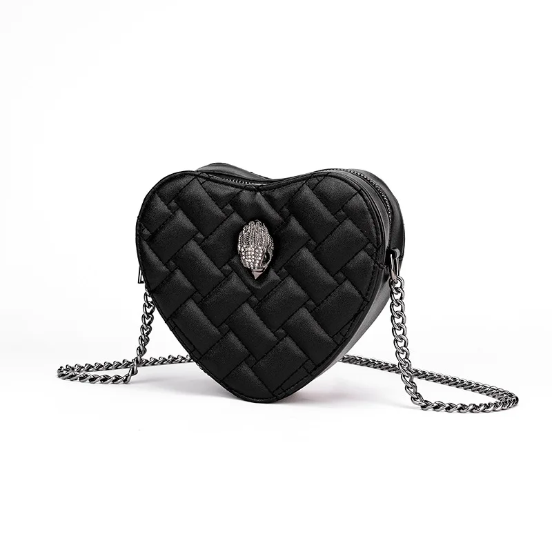

2023 Women's Bag Peach Heart Lingge Crossbody Bag Ladies Owl Bird Head Shoulder Bag Metal Chain Bag Female BM129