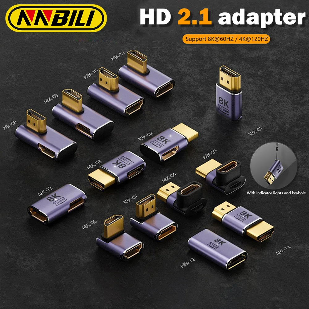 HDMI 2.1 Cable Adapter Mini Micro HDMI to Converter 48Gbps 8K@60Hz 4K@120Hz For PS4 PS5 Laptop HD TV Projector PC