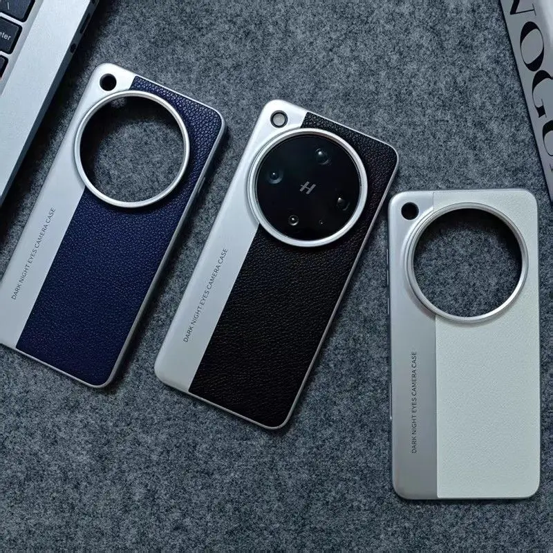 Fashionable Colorblock Leather Anti-Fall Phone Case with Camera Protection