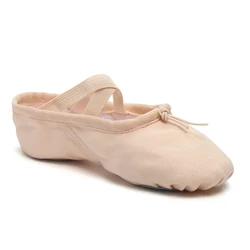 Women & Girls Canvas Ballet Slippers - Soft Split Sole Dance Shoes - 24 (Pink)