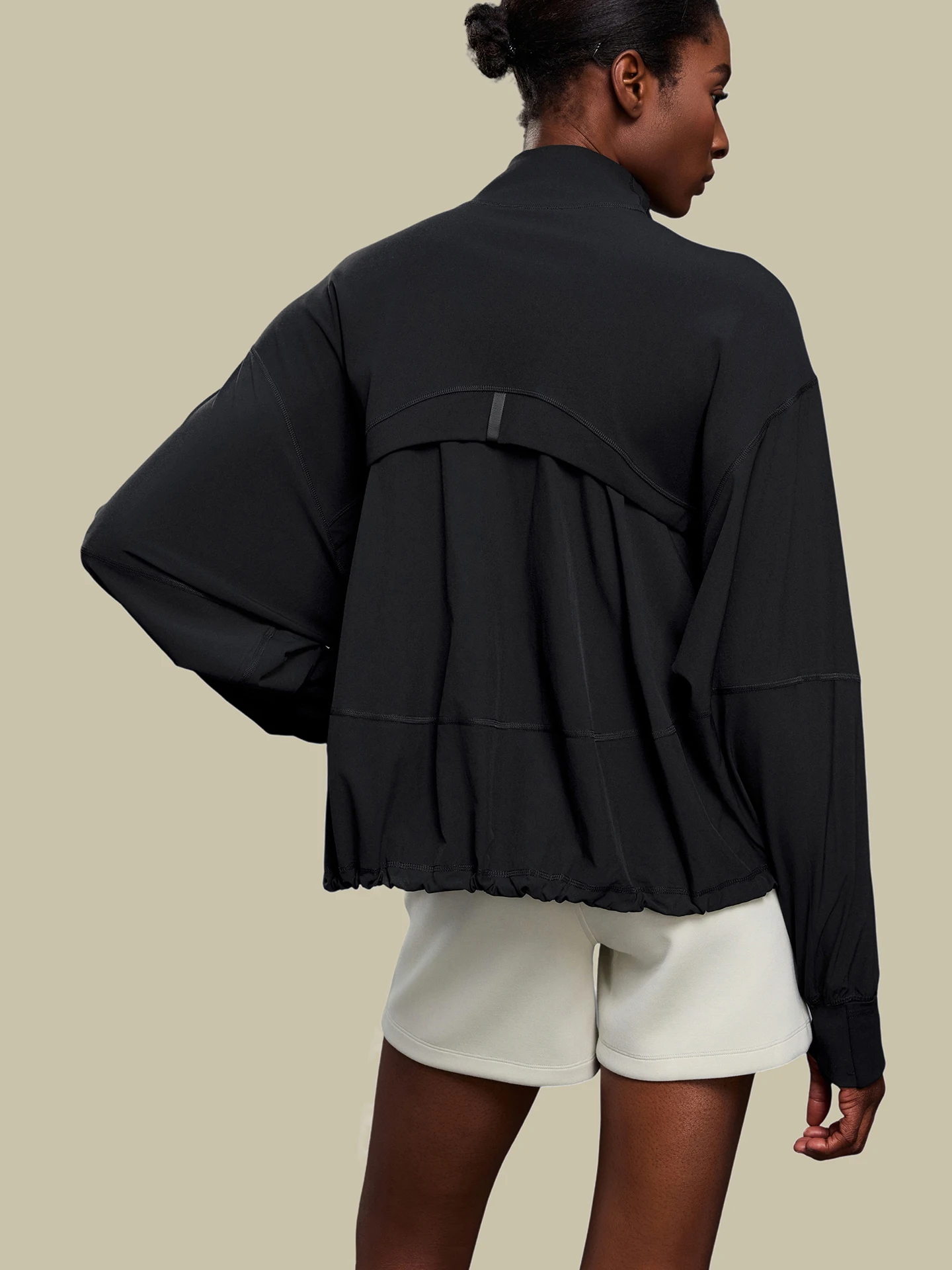 경량 통기성 루즈핏 캐주얼 자켓 여성용 스탠드 칼라 레저 스포츠 코트 지퍼 자..