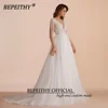 BEPEITHY Customized Scoop Long Sleeves Beading Bodice Wedding Dresses 2023 For Women Bride A Line Floor Length Bridal Party Gown 3