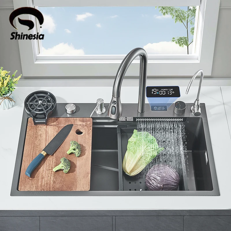 Stainless Steel Kitchen Sink with Digital Display