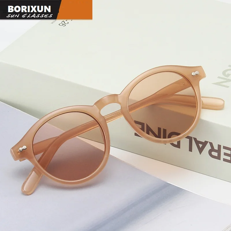 Retro Vintage Round Polarized Sunglasses Men Brand Designer Sun Glasses Women Fishing Black Frame Lens Eyewear Driving_voghion.com