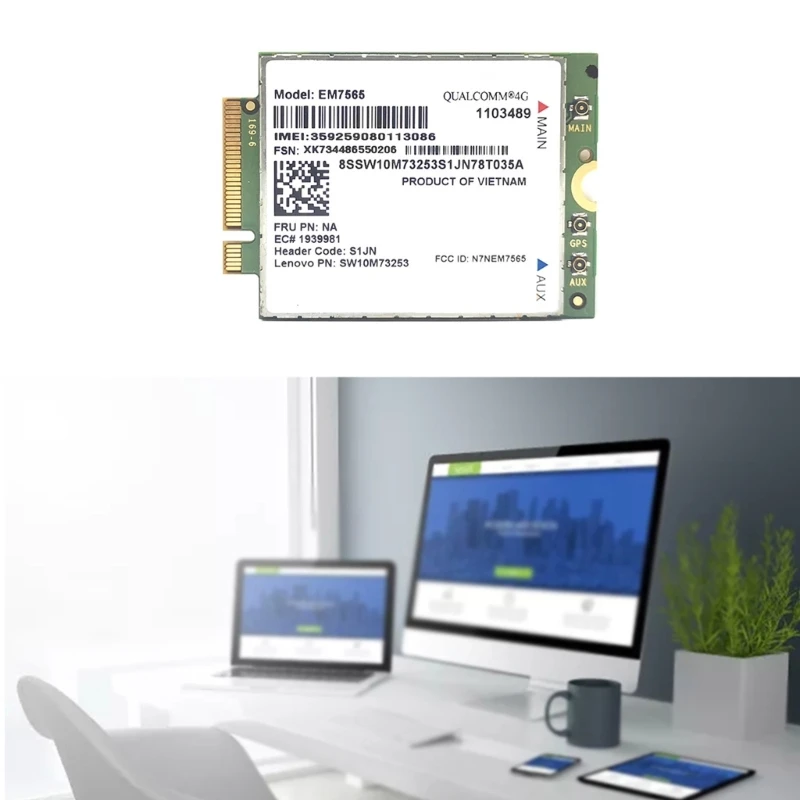 para Carbono x1 6ª Placa sem Fio Em7565 Lte Cat12 Módulo Cobertura Global 896f - Imagem 3