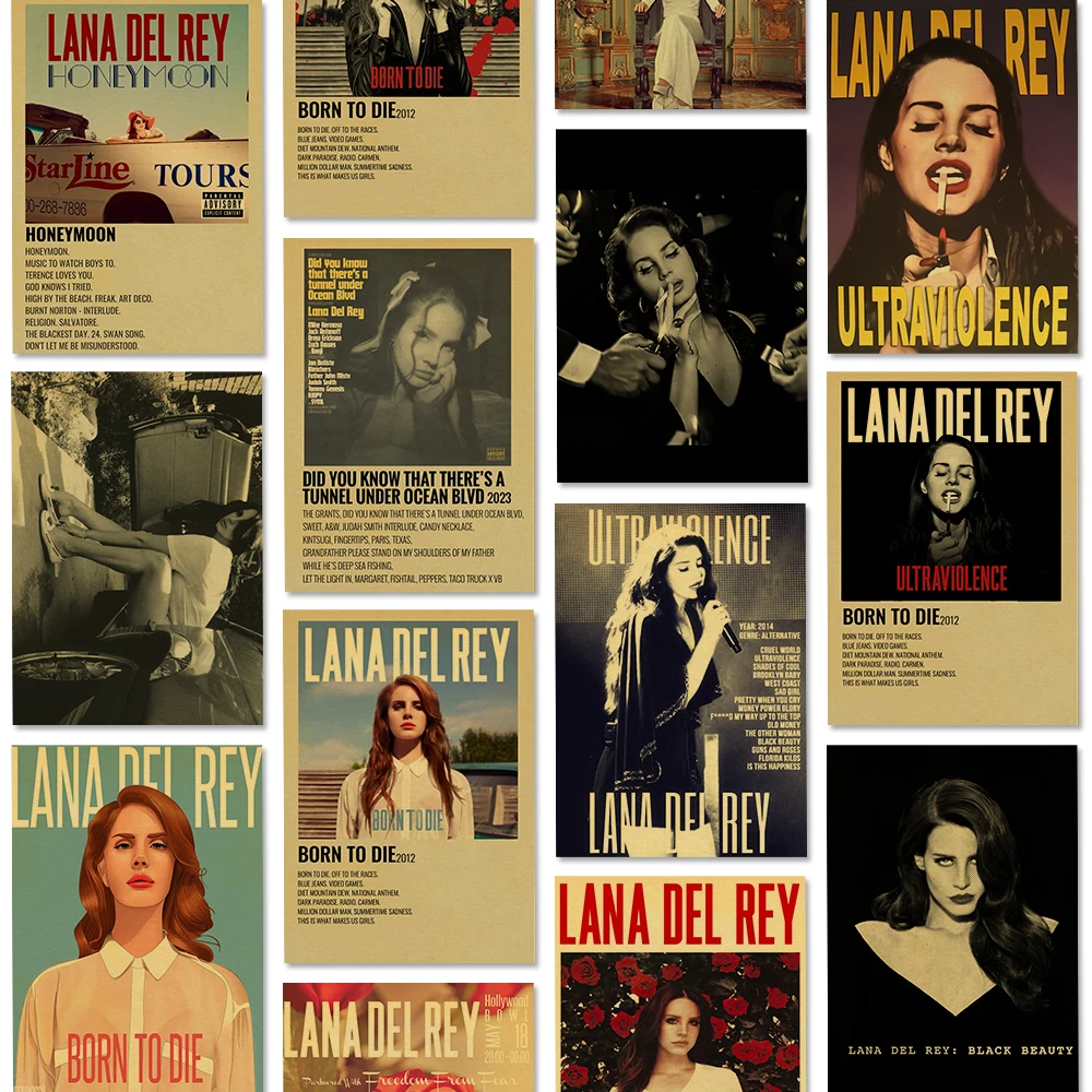 Lana Del Rey Estética Poster, Music Album Canvas Painting, Room Wall Decor Posters, Wall Decoration