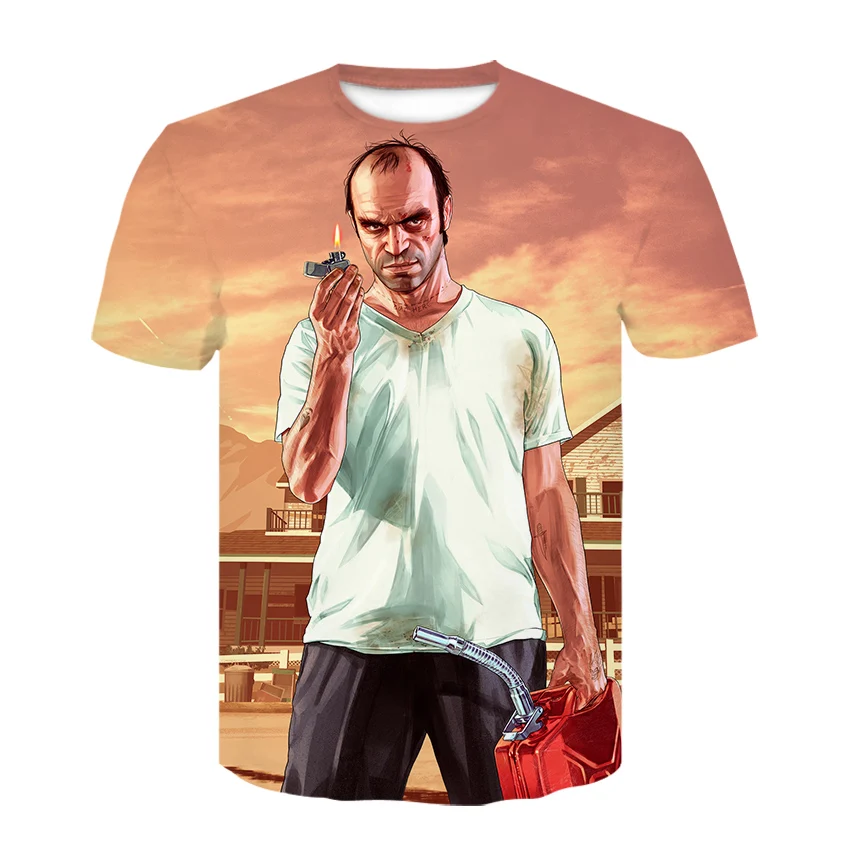 2020 New Grand Theft Auto Game Tops Clothing Gta 5 T Shirt Outwear Costumes  Kids Clothes Girls T Shirts Men Summer Tshirt - T-shirts - AliExpress