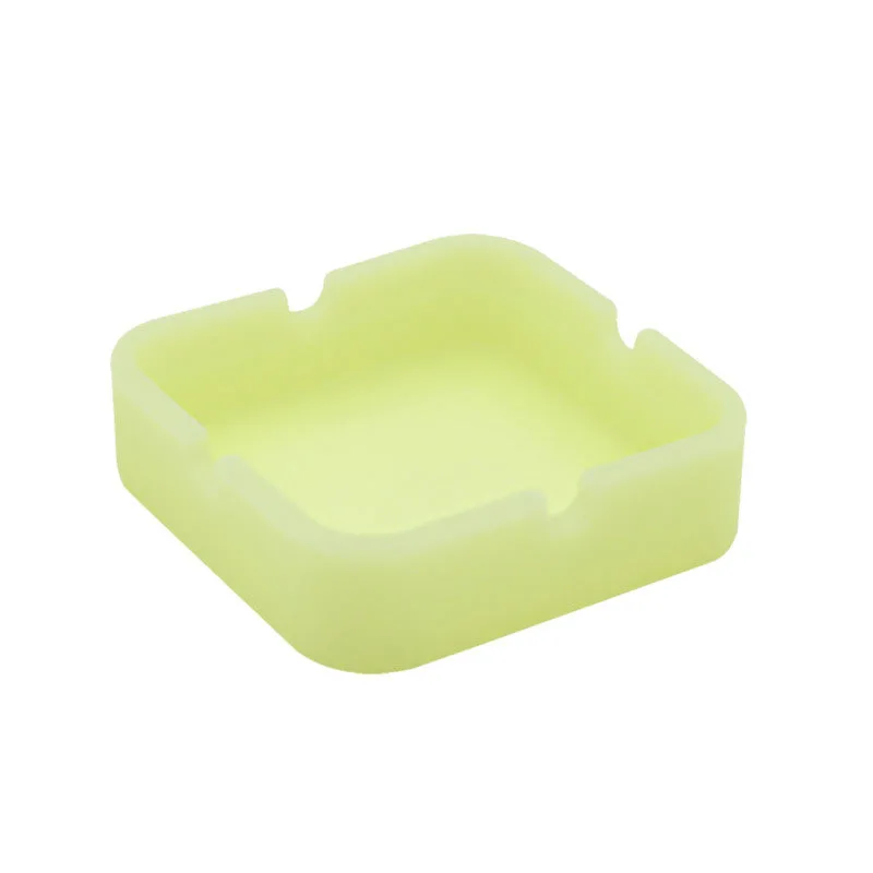 Glow in the Dark Silicone Ashtray Round and Square Luminous Ash Tray Small Size silicone ashtray
