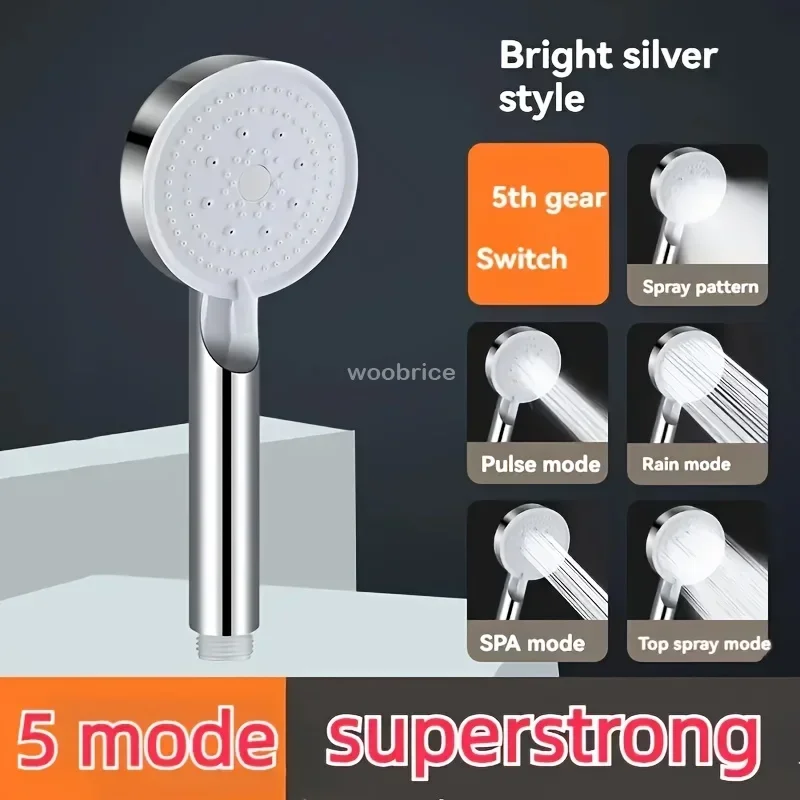 5 Modes Shower Head High Pressure Shower Head Water Saving  Adjustable High Pressure Shower Head Set Bathroom Accessories