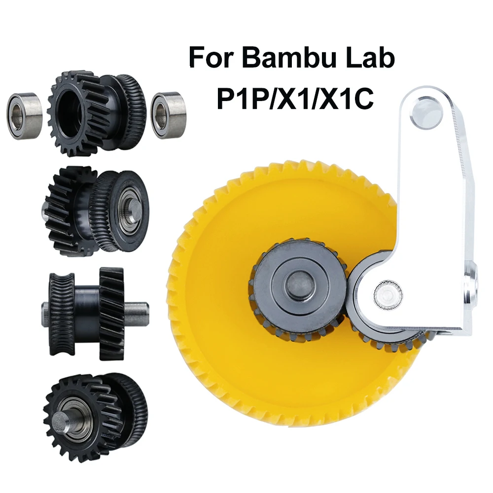 

Модернизированная Шестерня для экструдера из закаленной стали для Bambu Lab P1P X1 X1C для углеродного волокна, нейлона и стекловолокна