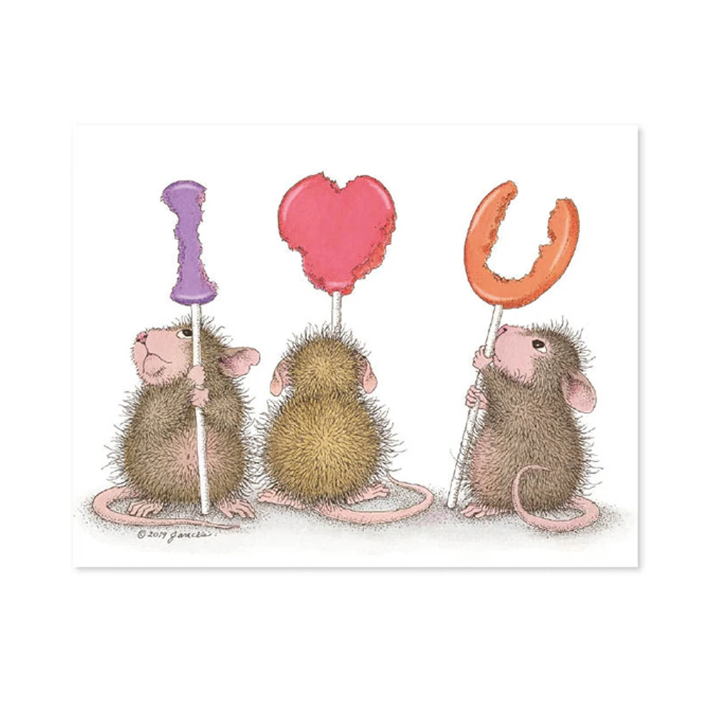 

Valentine's Day We Heart You Clear Stamps House-Mouse Winter Silicone Transparent Stamps for Card Making DIY Scrapbooking X8
