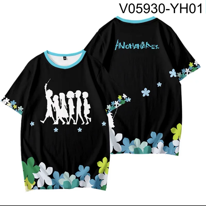 

Anime Anohana Menma The Flower We Saw That Day Printing T-shirt Summer Fashion Round Neck Short Sleeve Popular Streetwear
