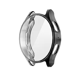 Durable Silicone Protective Watch Case with TPU Screen Protector for Galaxy Watch FE (Black)