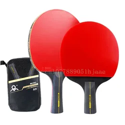 Professional Table Tennis Racket Set with High-Quality Blade and Carrying Bag (1 Long  1 Short)