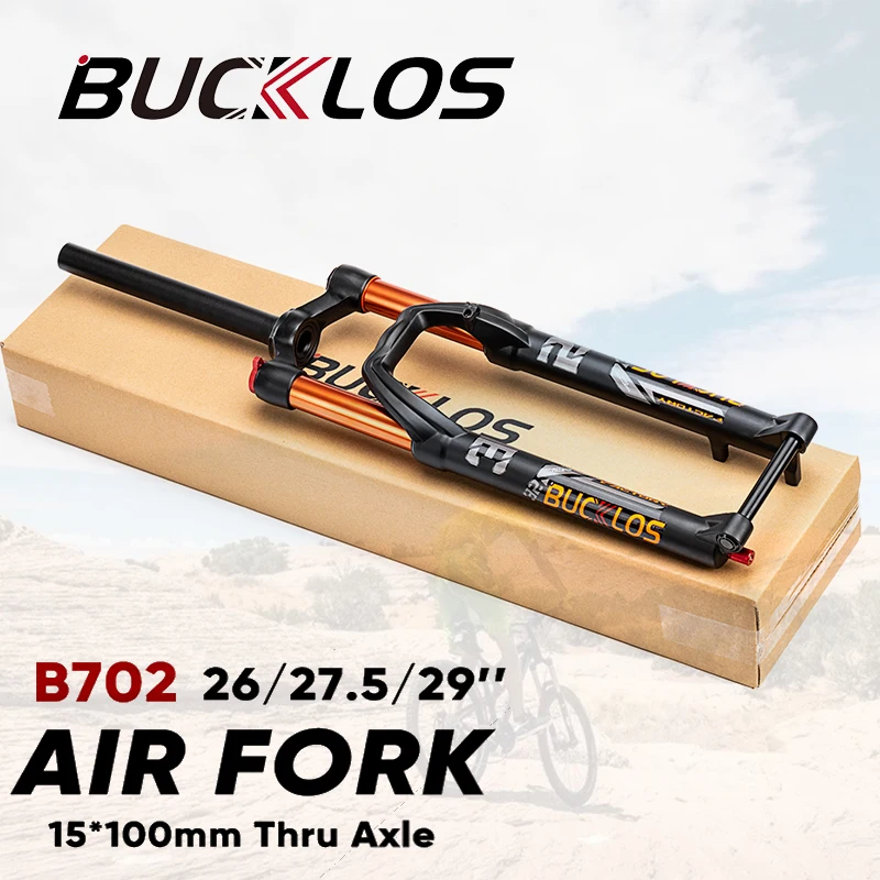 

BUCKLOS Bike Fork 26 27.5 29 Mtb Suspension Fork Travel 140mm Bicycle Air Fork Tapered/Straight Tube Bike Forks Cycling parts
