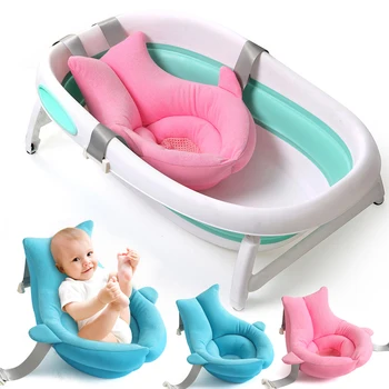 Cuscino da bagno pieghevole a forma di squalo per neonati, tappetino morbido per il bagnetto, vasca portatile, tappetino da gioco per il baby shower.