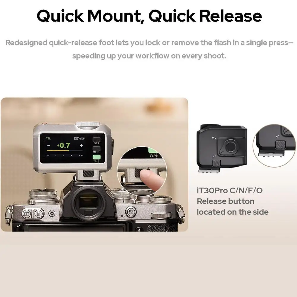 Godox iT30Pro Ultra-Lightweight Mini TTL Flash with 2.4GHz Wireless, HSS 1/8000s
