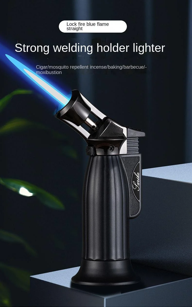Windproof inflatable direct impact gun lighter outdoor barbecue moxibustion lighter cigar lighter（NO GAS）