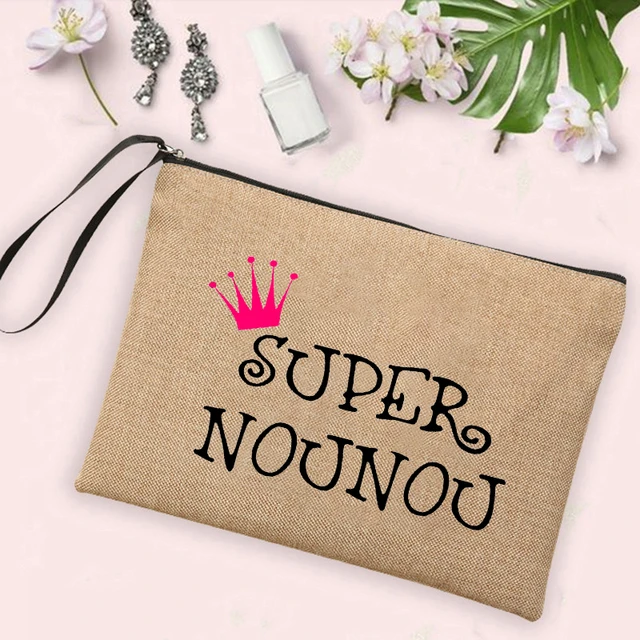 Super Nounou Printed Cosmetic Bag Women Neceser Makeup Bags Linen Zipper  Pouch Travel Toiletries Organizer Best