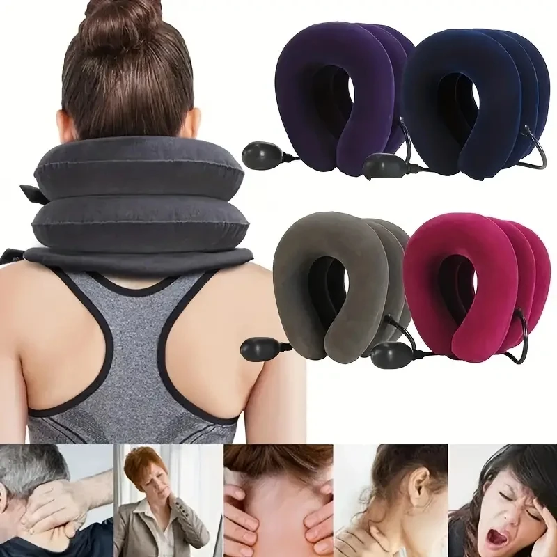 1 Piece Single Tube Semi-Plush Air Cervical Massage Relaxation Pillow, Effective Neck Relaxation, Suitable for Men and Women - M 5