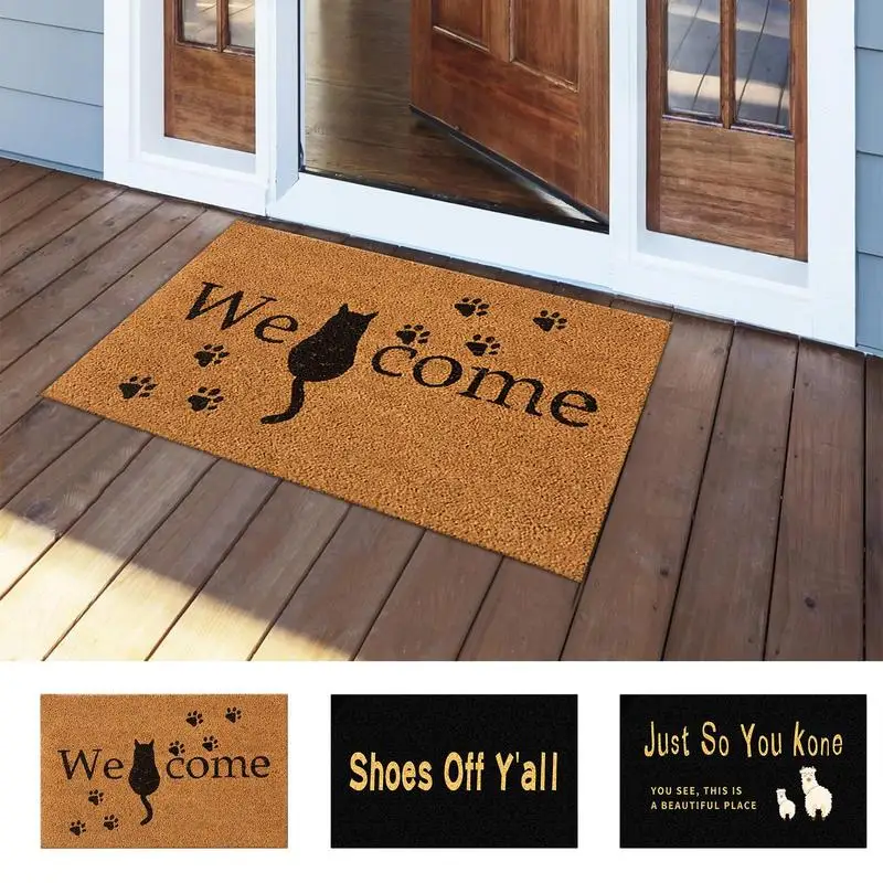 

Dirt Resistant Entrance Door Mat Welcome Letters Anti Slip Door Mat Outdoor Soft Kitchen Rug Clean Feet Absorbent Doormat