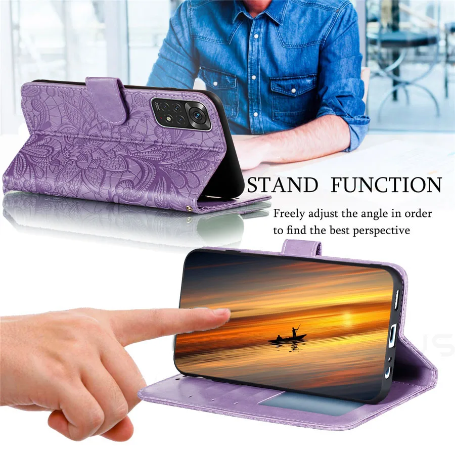 Phone Case Flower Flip Book stlye Leather Case For Xiaomi Redmi Note 11 Pro 12 10 Redmi 10C 11A 10A Mi 11 Lite 11T Poco X4 Pro 5G Cover M4 leather phone case phone protector cover magnetic case magsafe case