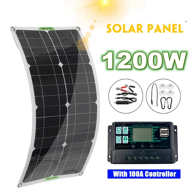 Panneau solaire 300w 12v double sortie USB cellules solaires panneau solaire  monocristallin pour voiture yacht batterie