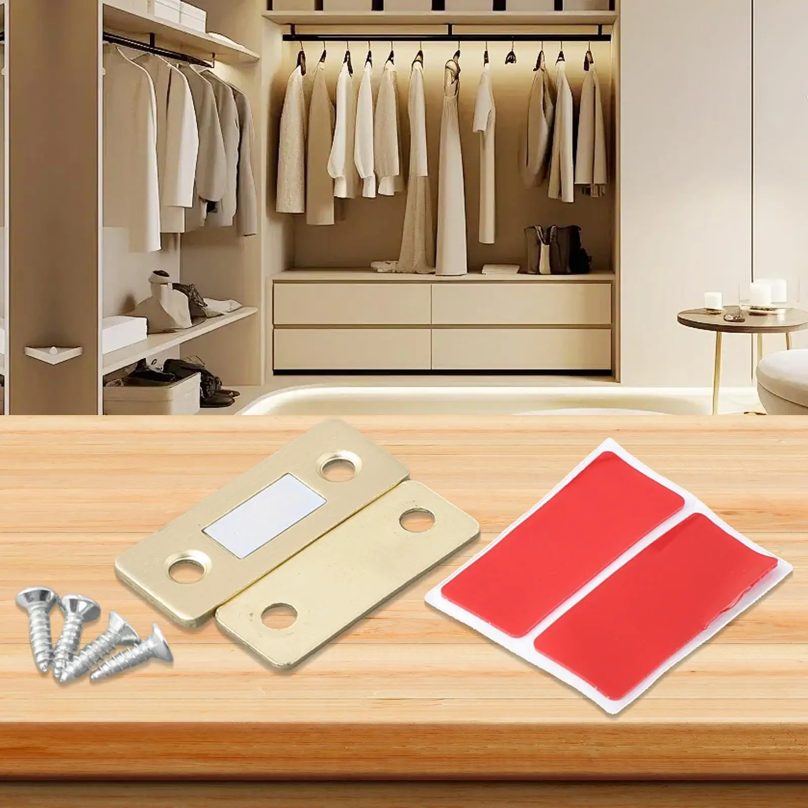 Description Picture 3 of itemWardrobe Door Closer Cabinet Lock Catches Latch Magnet  Door Stopper Cupboard Ultra Thin Closures Furniture Fittings