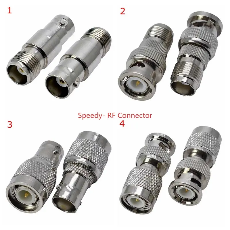 2 Stks/partij Q9 Bnc Naar Tnc Stekker & Vrouwelijke Jack Rechte Connector Tnc Naar Bnc Mannelijke Vrouwelijke Coaxiale Rf adapter Messing Vernikkeld