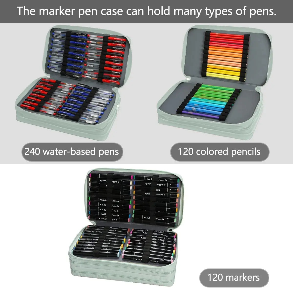 Colored Pencil Case-200-slot Pen Holder Pencil Case Large Capacity Pencil  Storage Box with Handle with Convenient Colored Pencil Case