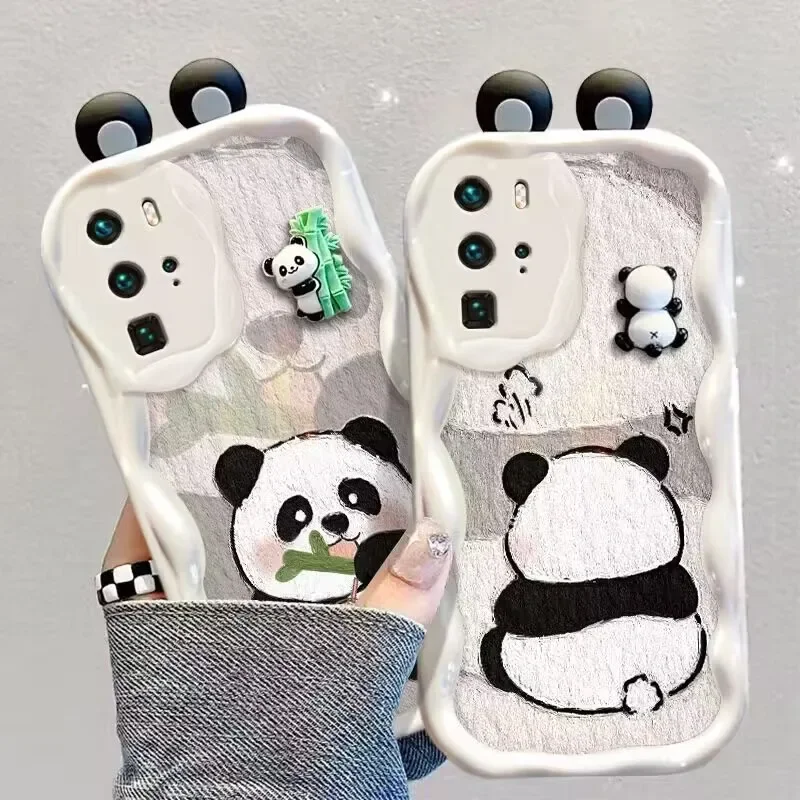 Cartoon Panda Bracelet Phone Case - Stylish and Fun Cover with Attached Bracelet