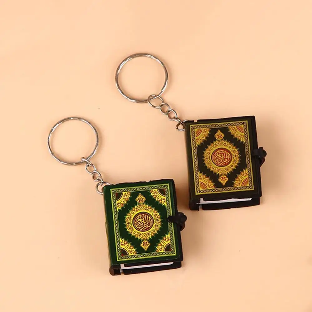 Unisex Mini Qurans Arabic Pendant Keychain Bag Car Hanging Key Ring Birthday Gift