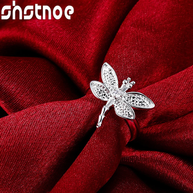 

SHSTONE 925 Sterling Silver AAA Zircon Dragonfly Ring For Women High Quality Wedding Engagement Fashion Charm Jewelry Party Gift