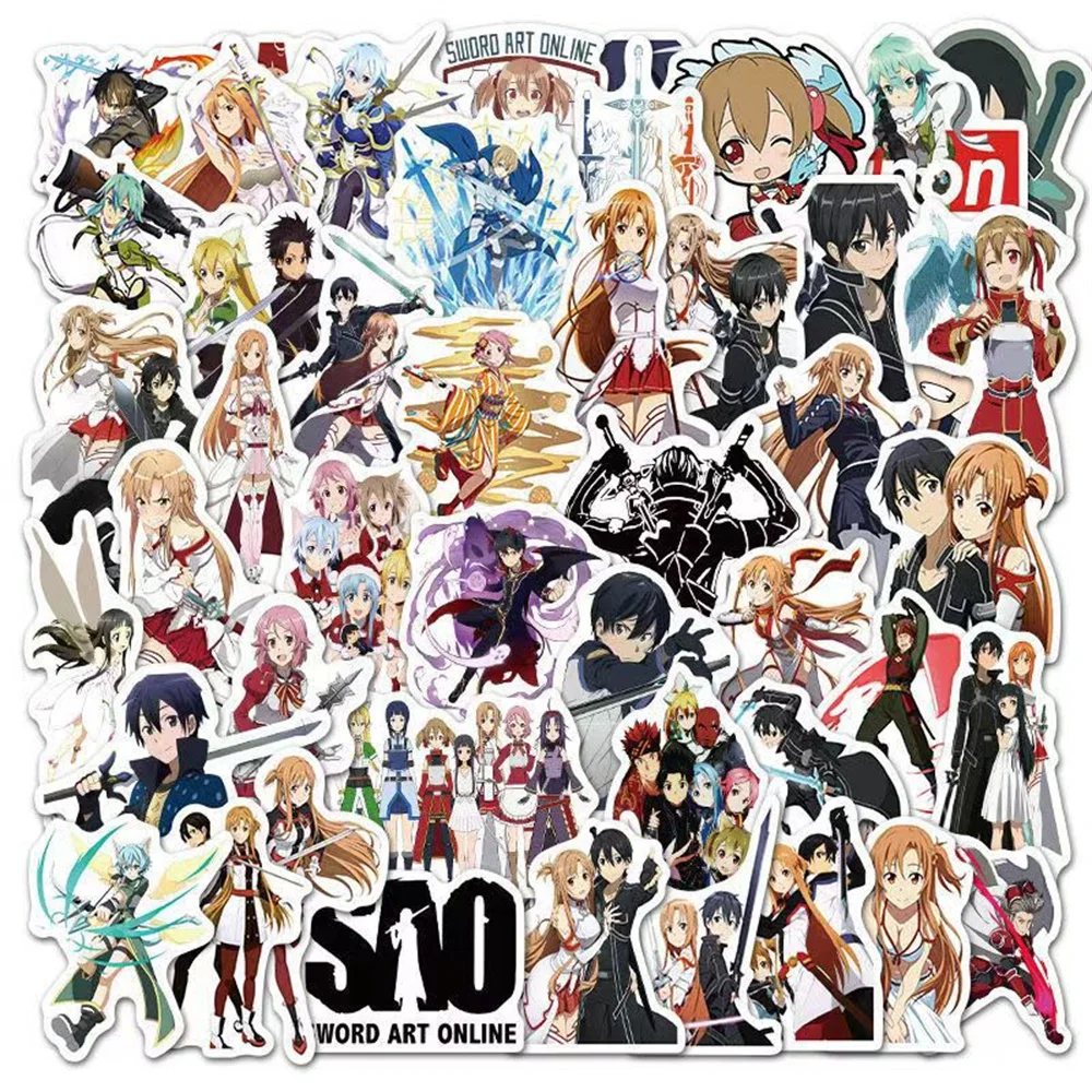 

10/30/50PCS New Sword Art Online Sticker Pack Graffiti Cartoon Creative Anime iPad Luggage Chair Decoration Waterproof Wholesale