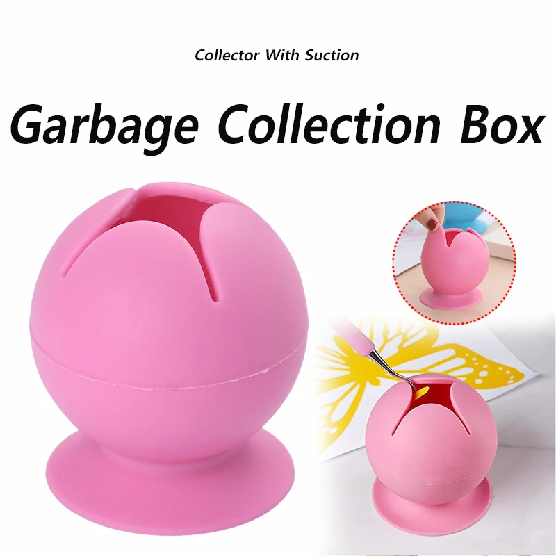 Silicone Desktop Garbage Collection Box with Suction Cup
