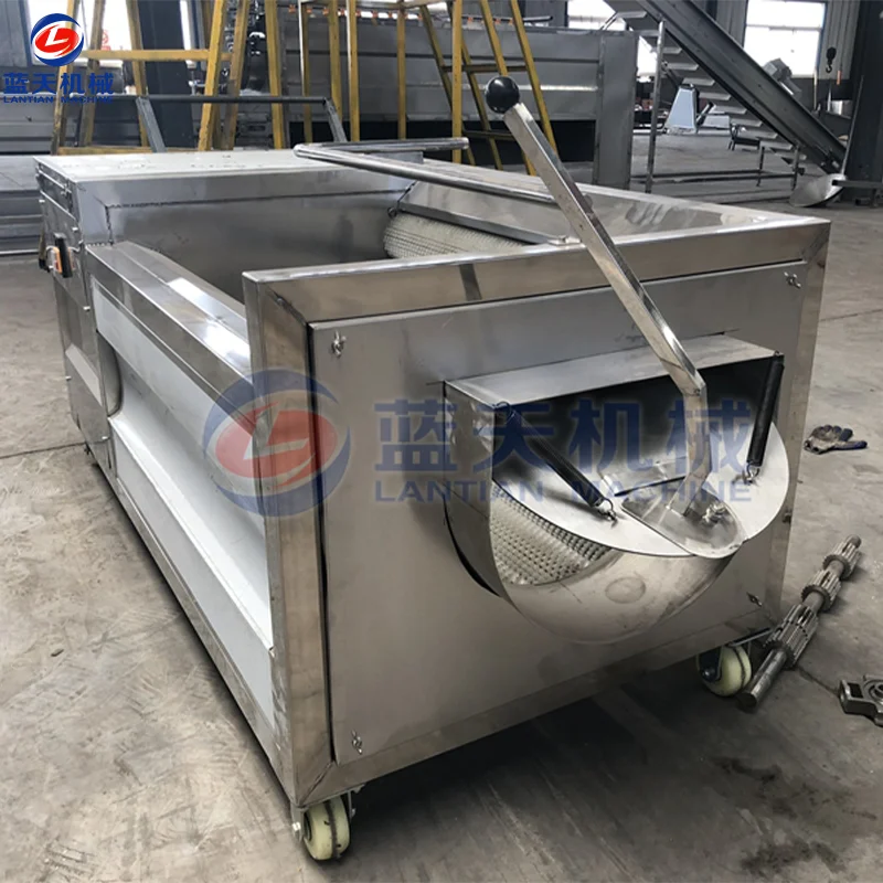 Automatic root vegetable roller brush cleaner ginger carrot radish sweet potato ginger washing cleaning and peeling machine 2