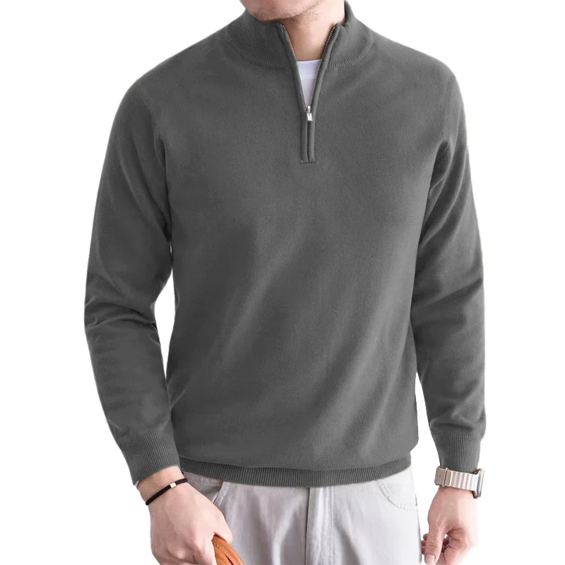 Tier Spiel Männer Rollkragen Gestrickte Polo Pullover Solide Stricken Bluse männer Kalte Bluse Männlichen Casual Pullover Warme Zipper strickwaren – Detail 8