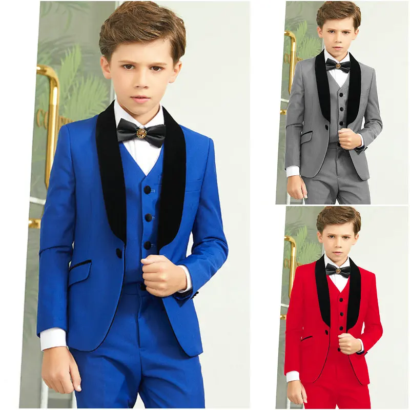 

Royal Blue Boys Suit 3 Piece Suit for Kids 2-16 Years Old Wedding Tuxedo Party Customized Outfit Formal Stage Blazer for Child