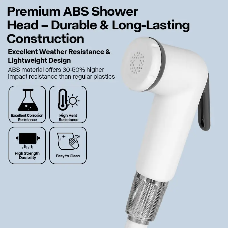 해양 데크 샤워기(핸드헬드 레버 샤워 헤드 포함) 흰색 UV 차단 ABS 하우징 보트 샤워 키트 (RV, 요트용)