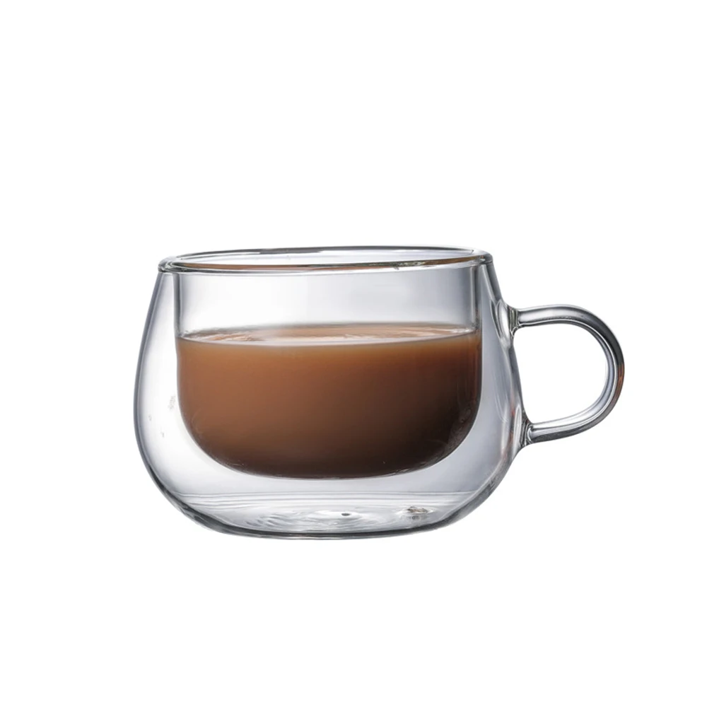 Glass mug espresso cup coffee cup coffee mug Double Wall Glass Coffee Mugs Handle 4.5oz Insulated for Hot and Cold Beverages Latte Cappuccino