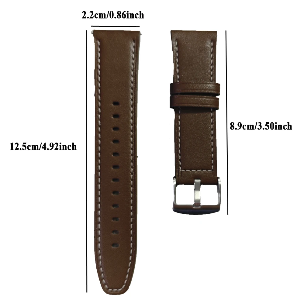 Premium 22mm Leather QuickFit Strap: Elegant Wristband