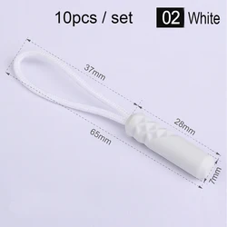 10-Color Zipper Pull Replacement Clips - Set of 10 - 30pcs (White)